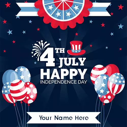 Happy 4th July Independence Day Cards With Name